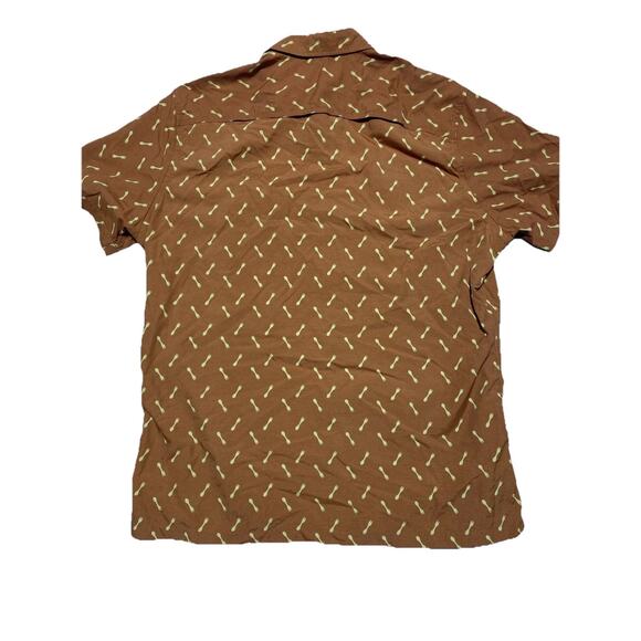 Eddie Bauer Shirt Mens Large Brown Slim Forks Camping Nylon Grilling Outdoors - Picture 2 of 8